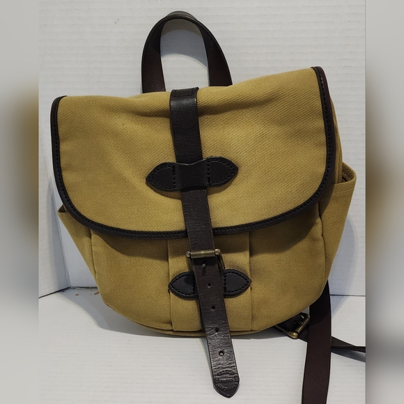 Filson Bags Filsom Rugged Twill Small Hiking Field Bag Tan Bridle Leather Shoulder Poshmark